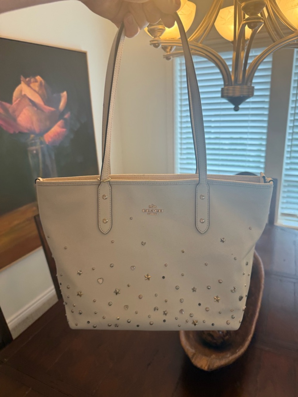 Coach City Zip Tote Bag with Stars USED
